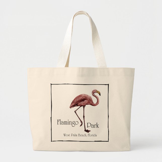 Flamingo Park totebag Large Tote Bag (Front)