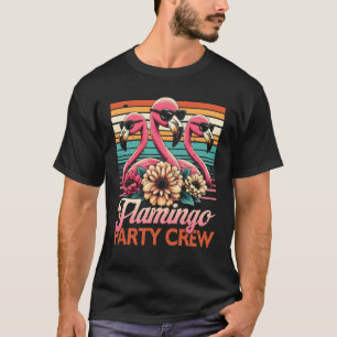 Flamingo Party Crew Funny Pink Flamingo Sunglasses T-Shirt
