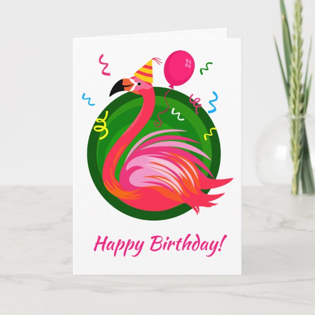 Flamingo Party Illustration Card (Front)