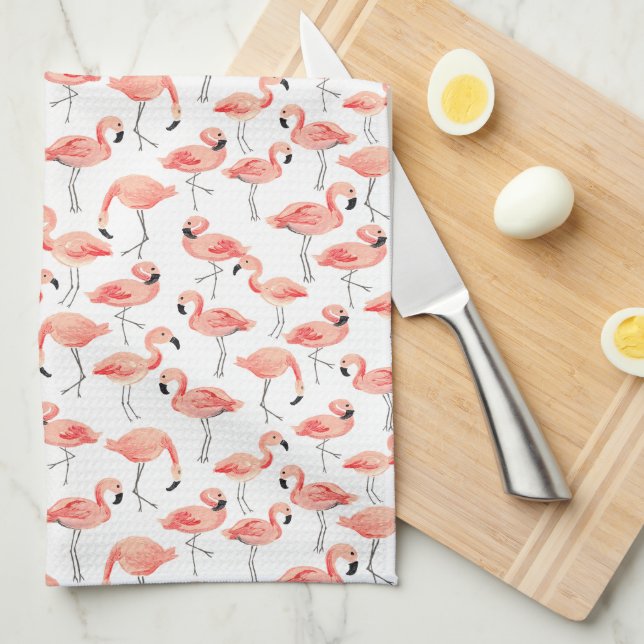 Flamingo Party Kitchen Towel (Quarter Fold)