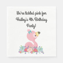 Flamingo Party Personalized Napkins