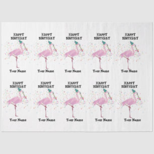 Flamingo Partying - Animals at Birthday Party Tissue Paper