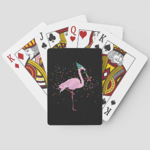 Flamingo Partying - Animals Having a Party Playing Cards