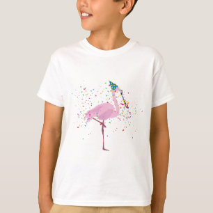 Flamingo Partying - Animals Having a Party T-Shirt