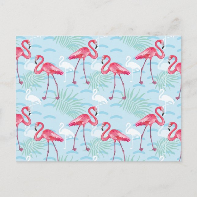 Flamingo Pattern 2 Postcard (Front)