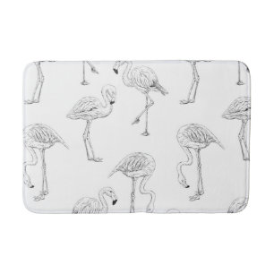 Flamingo pattern bath mat