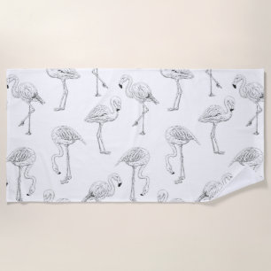 Flamingo pattern beach towel