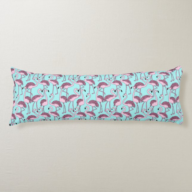 Flamingo Pattern Body Pillow (Front)