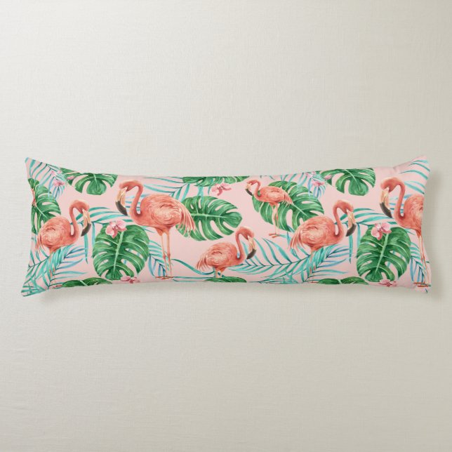 Flamingo Pattern Body Pillow (Front)