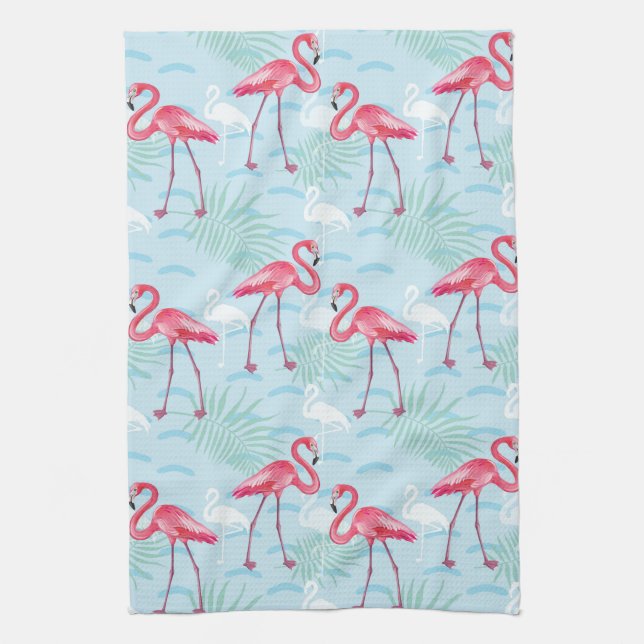 Flamingo Pattern Kitchen Towel (Vertical)