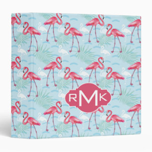 Flamingo Pattern   Monogram Binder