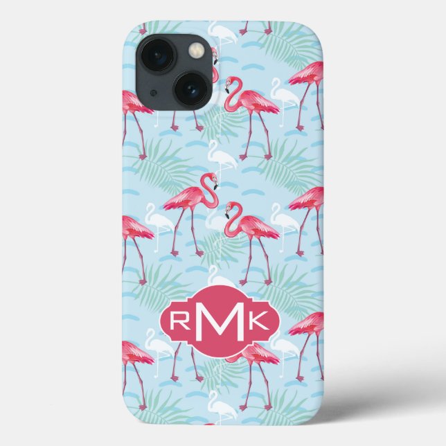 Flamingo Pattern | Monogram Case-Mate iPhone Case (Back)