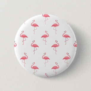 Flamingo Pattern Print Button