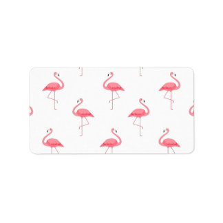 Flamingo Pattern Print Return Address Label
