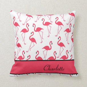 Flamingo Pattern Throw Pillow