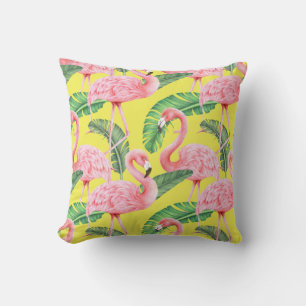 Flamingo pattern throw pillow