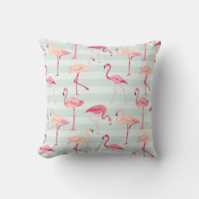 Flamingo pattern throw pillow (Front)