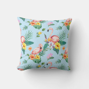 Flamingo pattern throw pillow