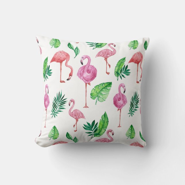 Flamingo pattern throw pillow (Front)