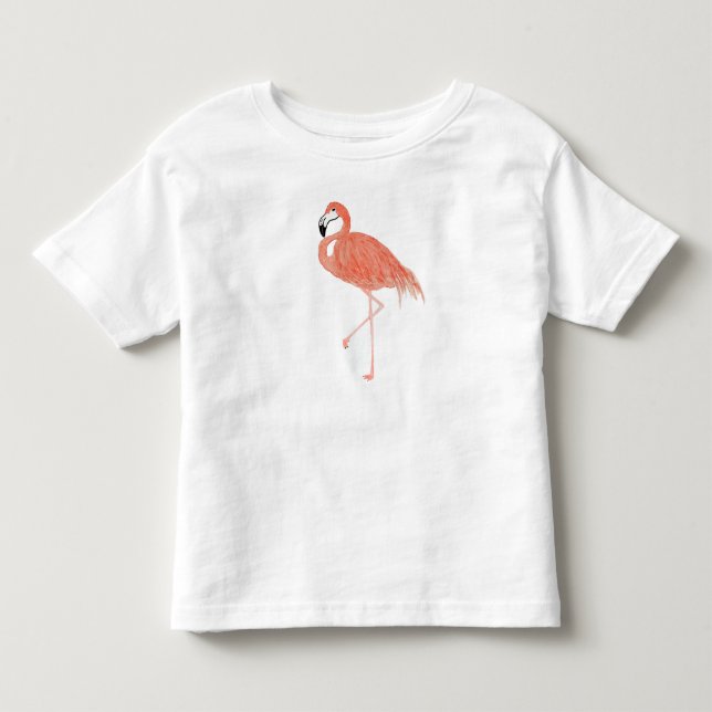 Flamingo Pattern Watercolor Toddler Shirt (Front)