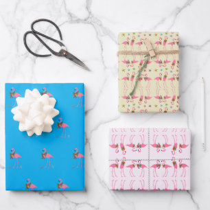 Flamingo Patterns Wrapping Paper Sheet