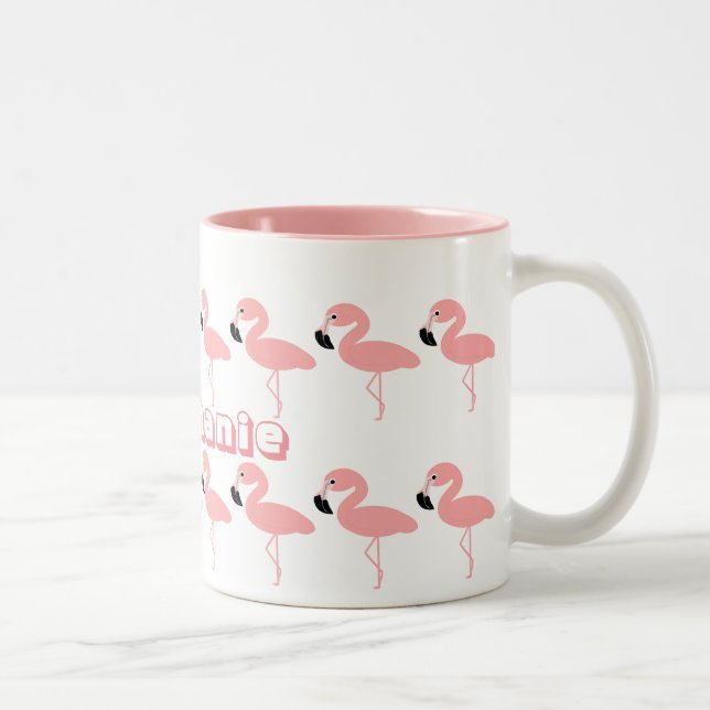 Flamingo Personalised Two-Tone Coffee Mug (Right)