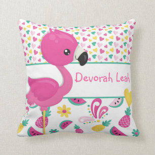 Flamingo pillow - personalized with NAME