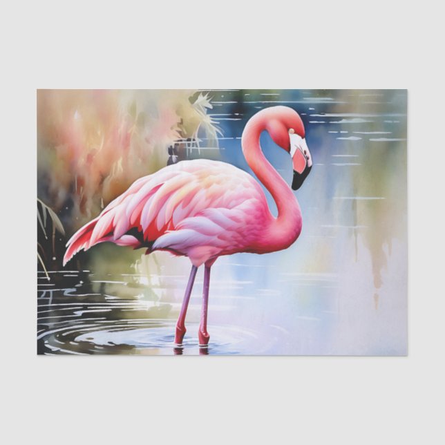 Flamingo Pink Bird Tissue Paper (Front)