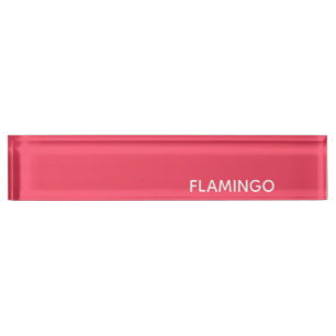 Flamingo pink colour name nameplate