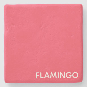 Flamingo pink colour name stone coaster