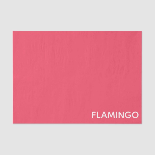 Flamingo pink colour name tissue paper (Front)