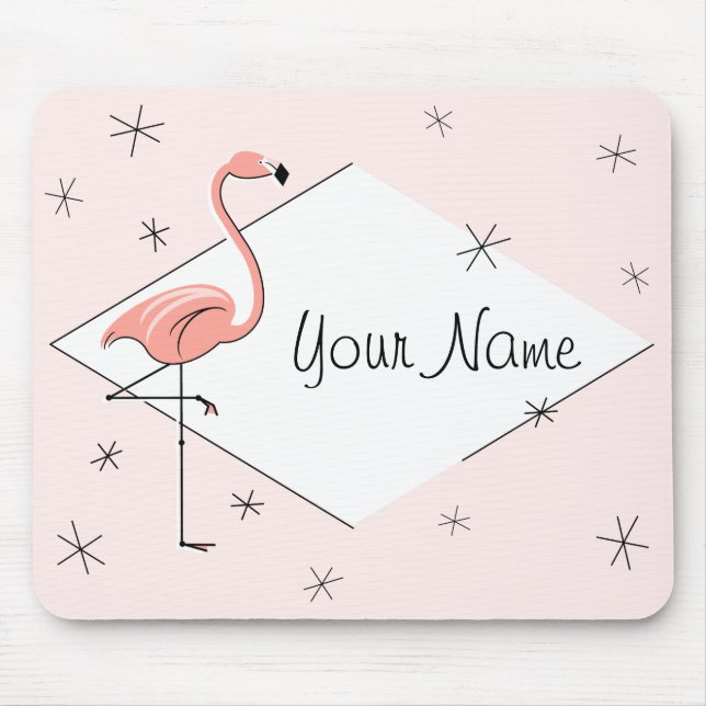 Flamingo Pink Diamond Name mousepad (Front)