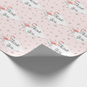 Flamingo Pink diamond Thank You wrapping paper