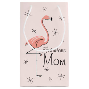 Flamingo Pink 'Fabulous Mom' gift bag small