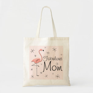 Flamingo Pink 'Fabulous Mom' tote bag