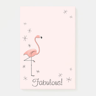 Flamingo Pink "Fabulous!" vertical Post-it Notes