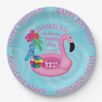 Flamingo Pink Floral Birthday Pool Party