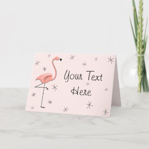 Flamingo Pink front text greetings card