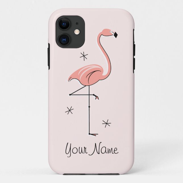 Flamingo Pink 'Name' iPhone case (Back)