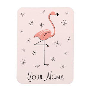 Flamingo Pink Name magnet flexible