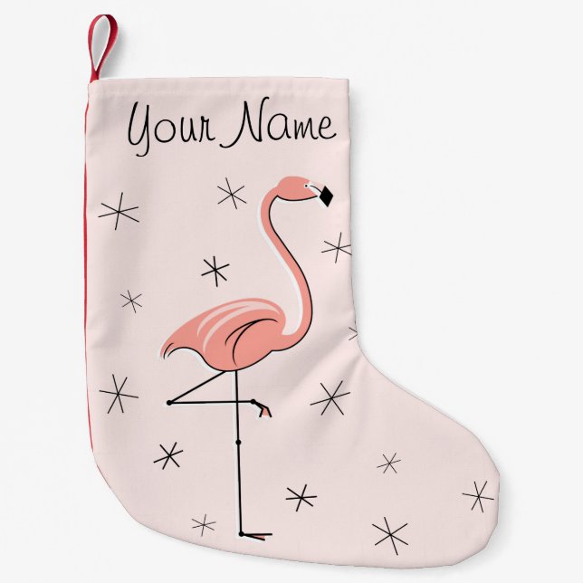 Flamingo Pink Name stocking one sided (Front)
