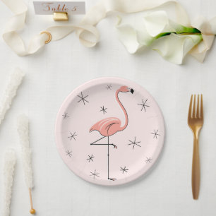 Flamingo Pink paper plate