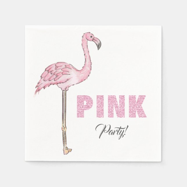 Flamingo Pink Party Modern Simple Napkin (Front)