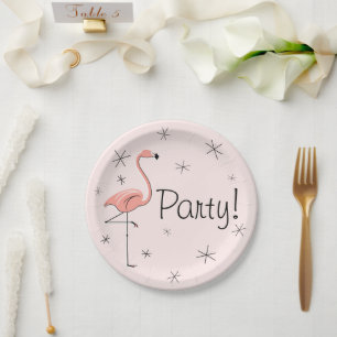 Flamingo Pink Party! paper plate