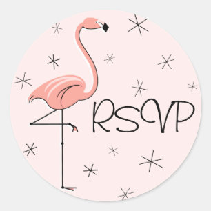 Flamingo Pink RSVP sticker
