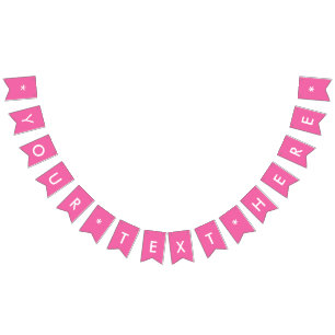 Flamingo Pink Solid Colour Bunting Flags