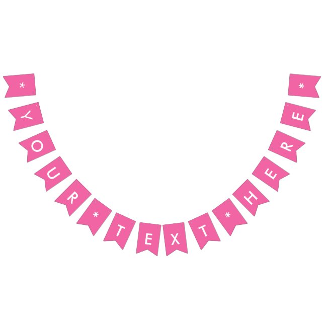 Flamingo Pink Solid Colour Bunting Flags (All)