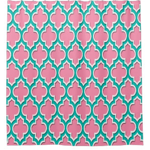 Flamingo Pink Teal White XL Moroccan #4DS