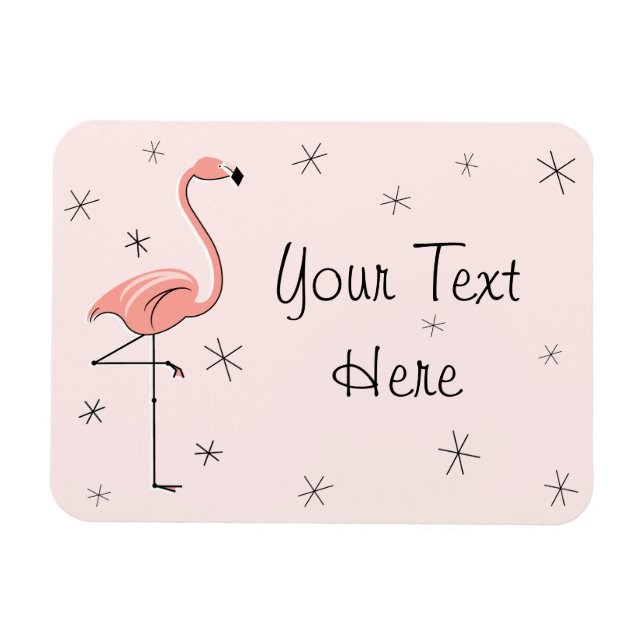 Flamingo Pink Text magnet flexible (Horizontal)