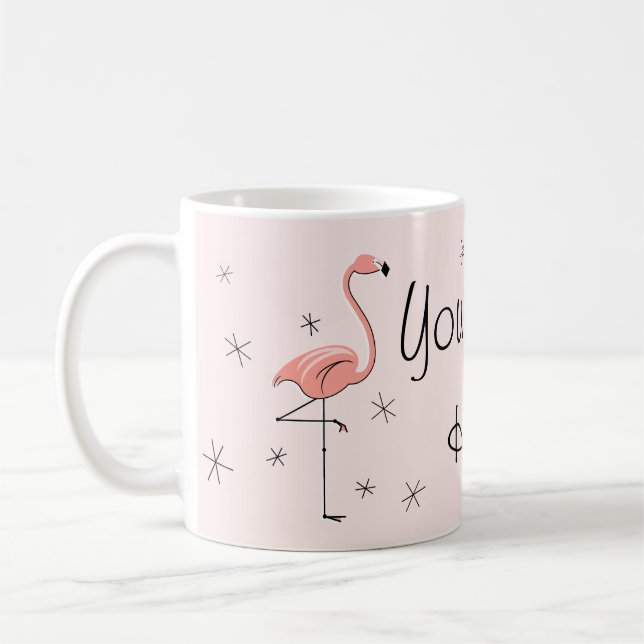 Flamingo Pink Text mug (Left)